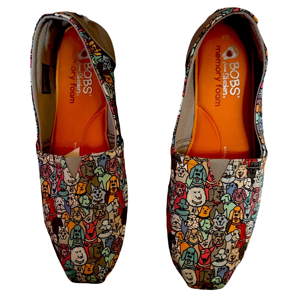 Bobs Dogs Print Slip on Flats 9